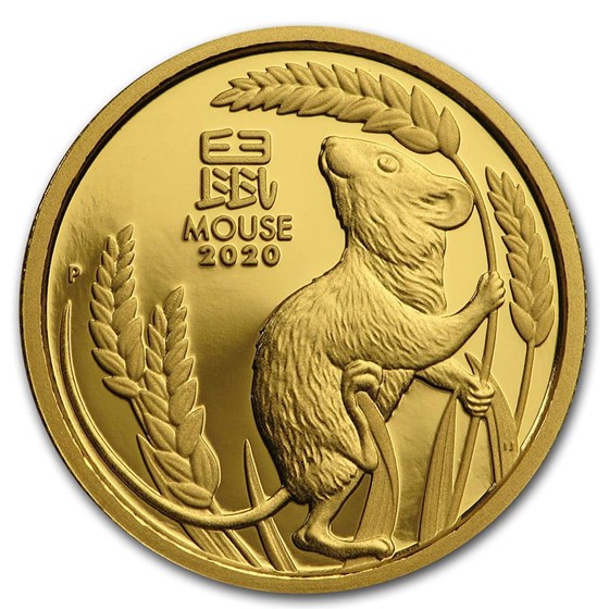 2020 Australia 1/4 oz Gold Lunar Mouse Proof (w/box & COA) 2020 Australia 1/4 oz Gold Lunar Mouse Proof (w/box & COA)